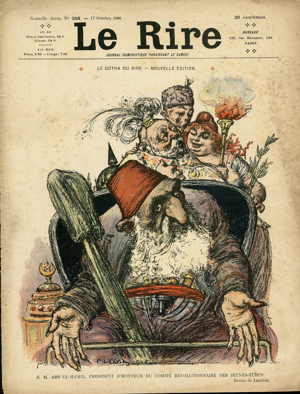 Illustrazione di Charles Leandre per la copertina di Le Rire da Charles Leandre