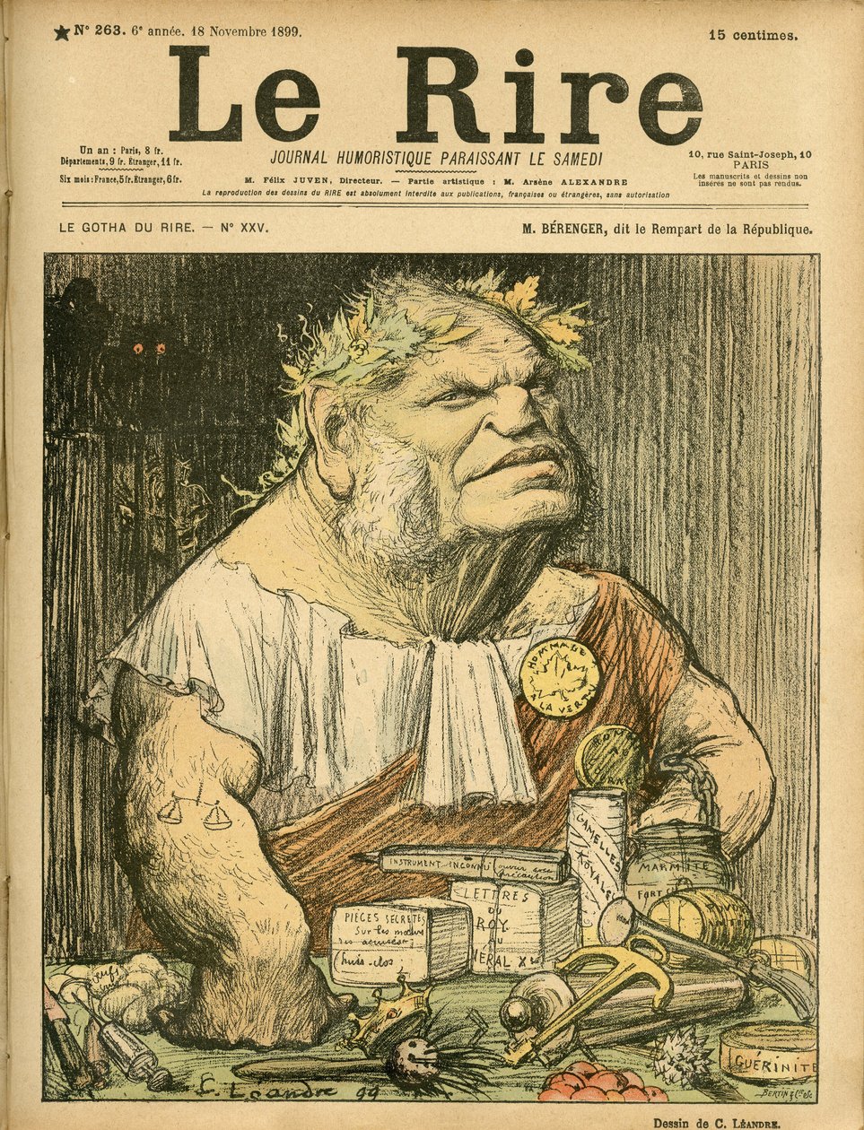 Illustrazione di Charles Leandre (1862-1934) per la copertina di Le Rire, No. 263 da Charles Leandre