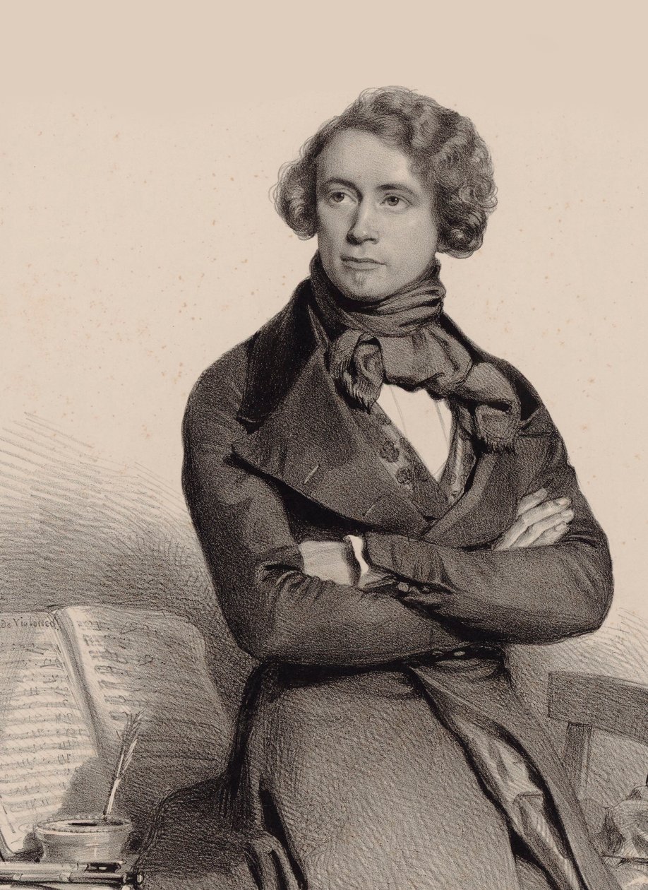 Ritratto del violoncellista e compositore Adrien-François Servais 1807-1866, 1838 da Charles Louis Baugniet