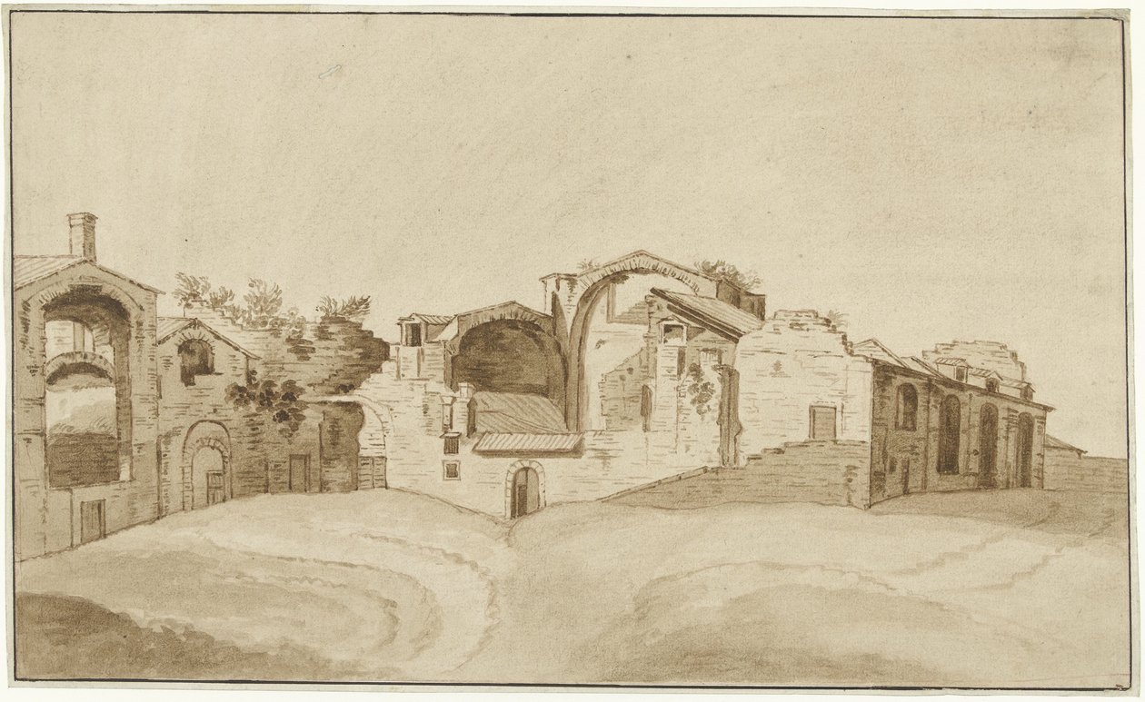 Veduta delle Terme di Diocleziano a Roma da Charles Louis Clerisseau