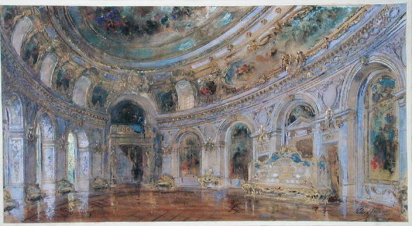 Sala dei banchetti al Palazzo Reale di Laeken, c.1910 da Charles Louis Girault