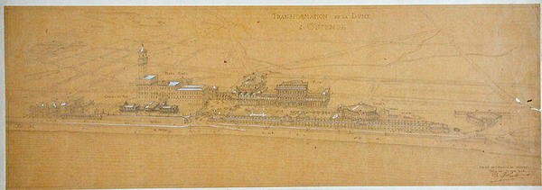 Progetti per la trasformazione delle dune a Ostenda, inclusa la casa di vacanza della famiglia reale belga da Charles Louis Girault