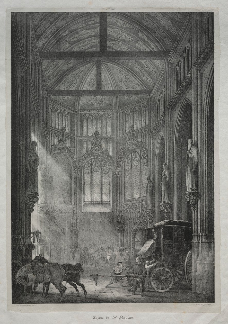 Chiesa di San Nicola, Rouen, 1823 da Charles Louis Lesaint