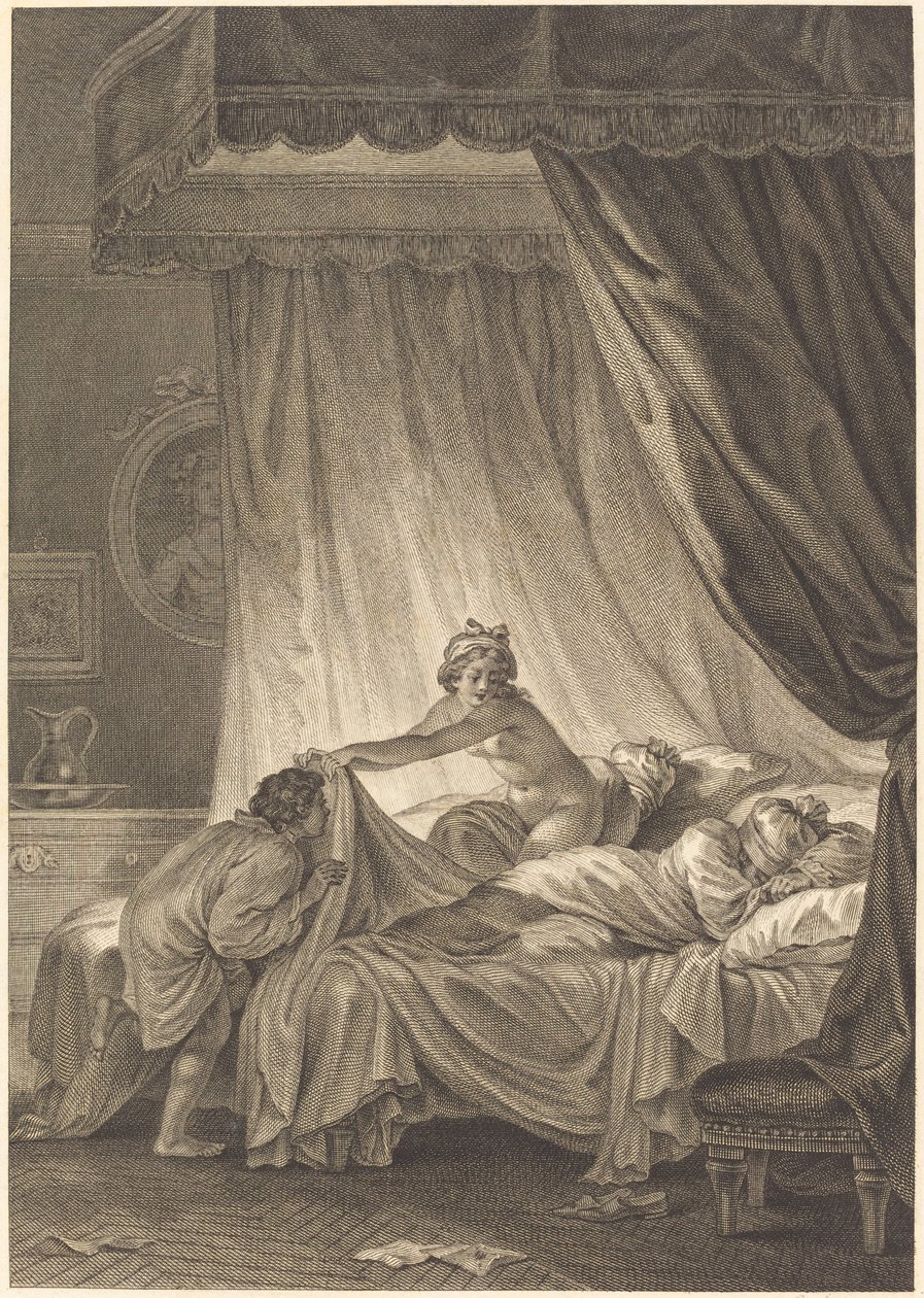 Gioconda: Il letto da Charles Louis Lingée after Jean Honoré Fragonard