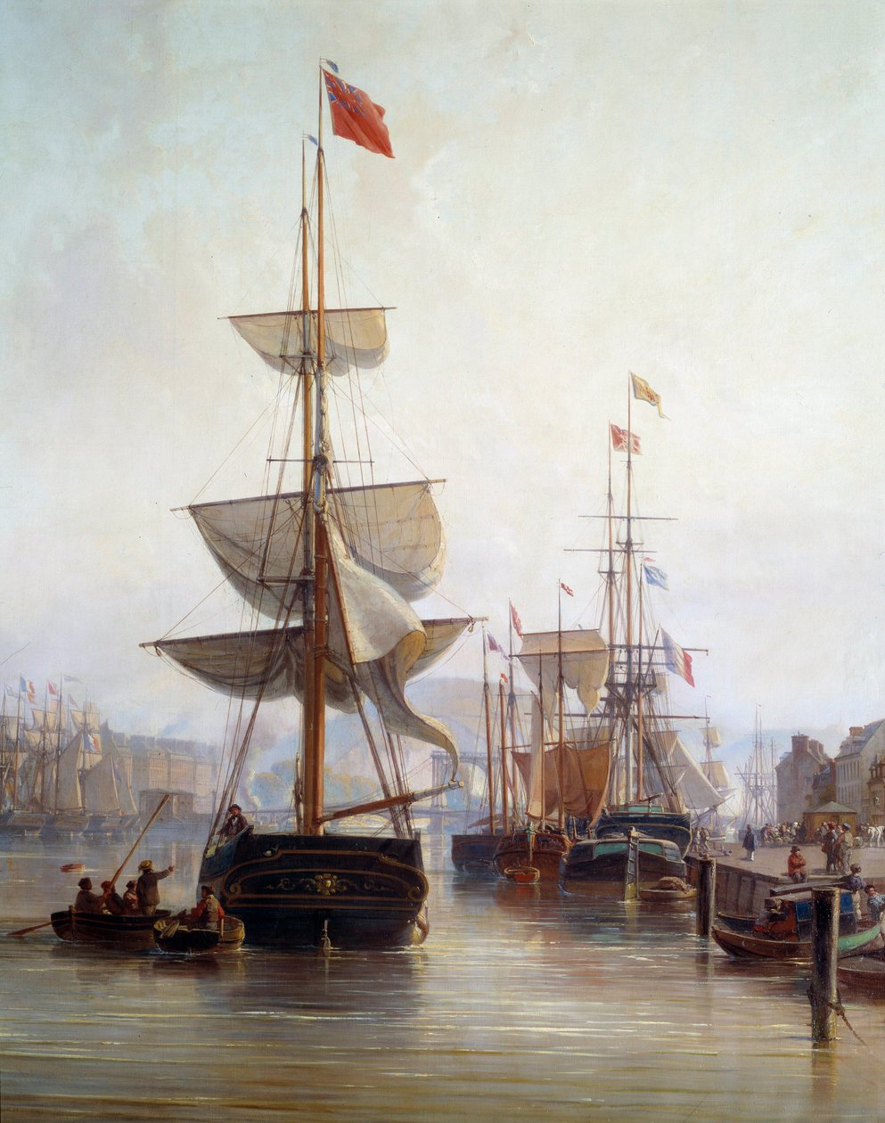 Nave nel porto di Rouen nel 1855 (dettaglio) da Charles Louis Mozin