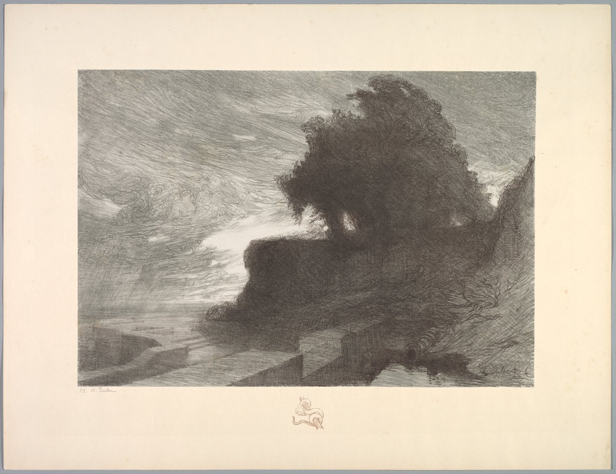 Suite di paesaggi: Paesaggio, Piastra 4, Remarque, Serpente, 1892-1893 da Charles Marie Dulac