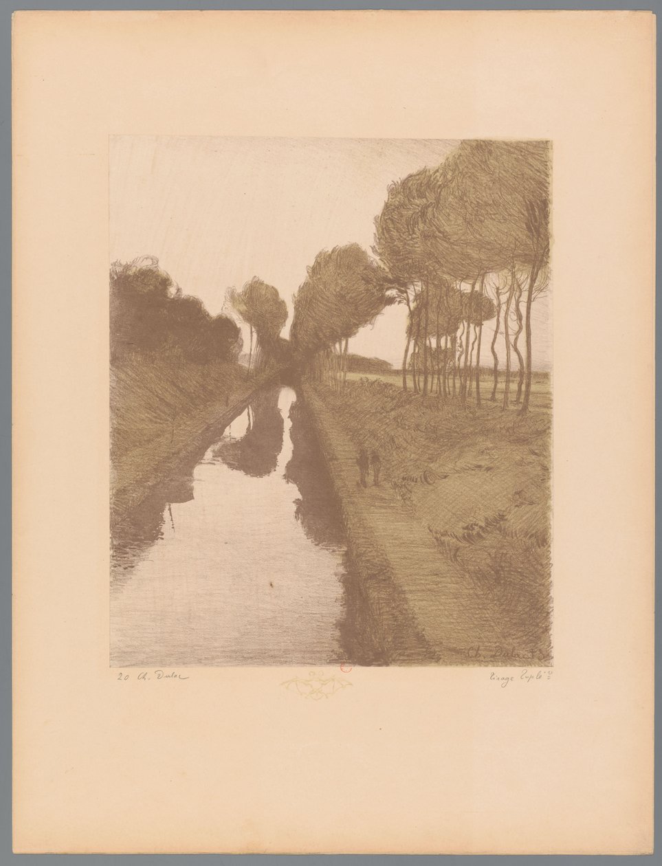 Due passeggiatori lungo un canale da Charles Marie Dulac