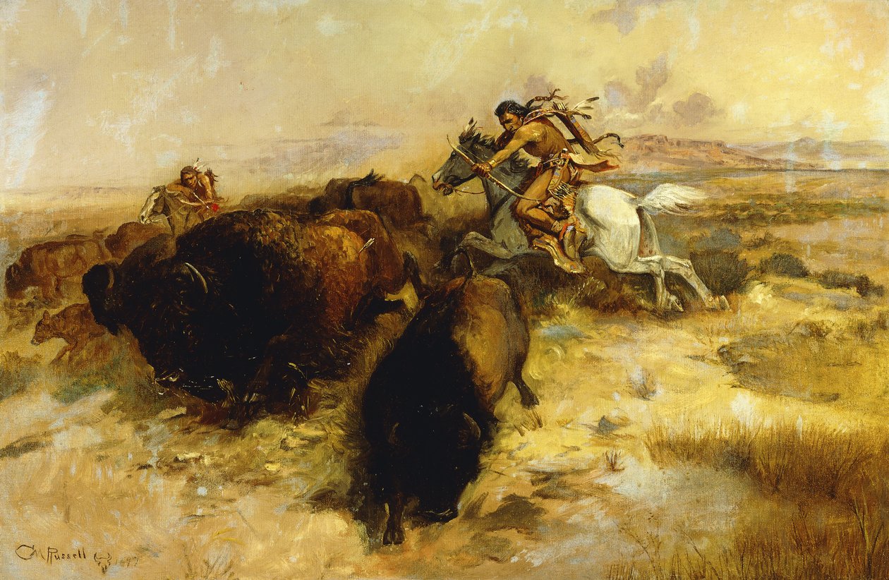 Caccia al bufalo, 1897 da Charles Marion Russell