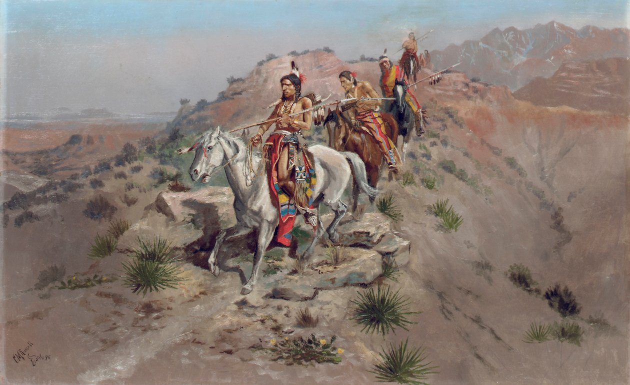 Sul sentiero di guerra, 1895 da Charles Marion Russell