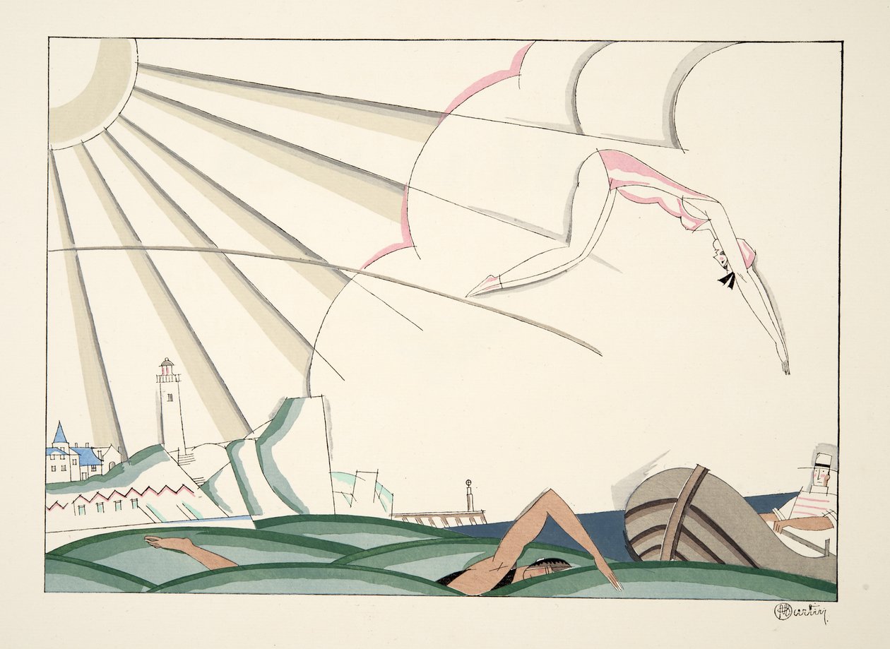 Bain de Mer, da Sports & Divertissements, pub. 1914 da Charles Martin