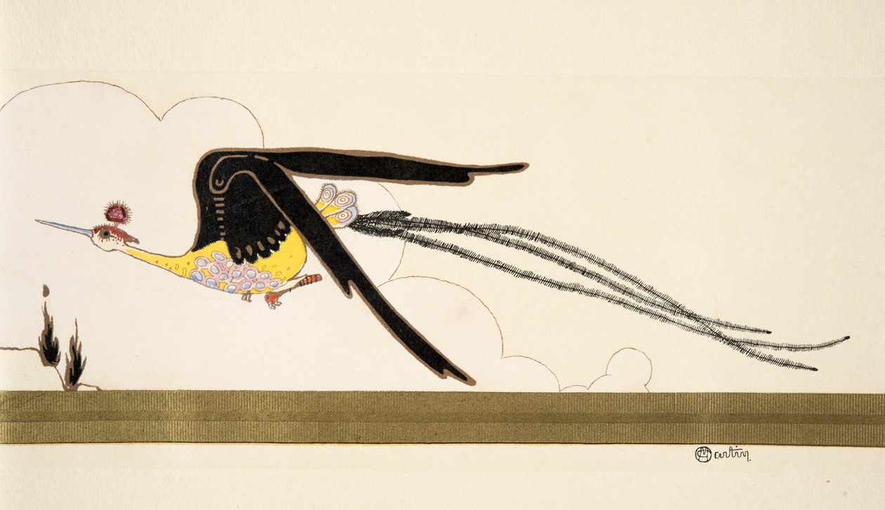Uccello del Paradiso, da La Mode en mil neuf cent douze. chez Marcelle Demay. pub. 1912 da Charles Martin