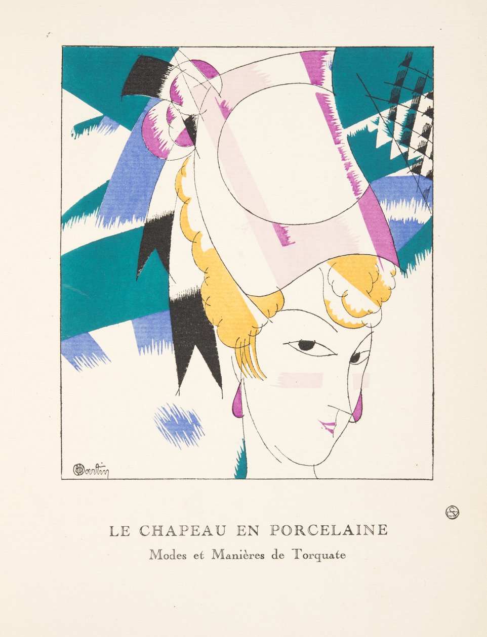 Le Chapeau en Porcelaine, da una Collezione di Tavole di Moda, 1920 da Charles Martin