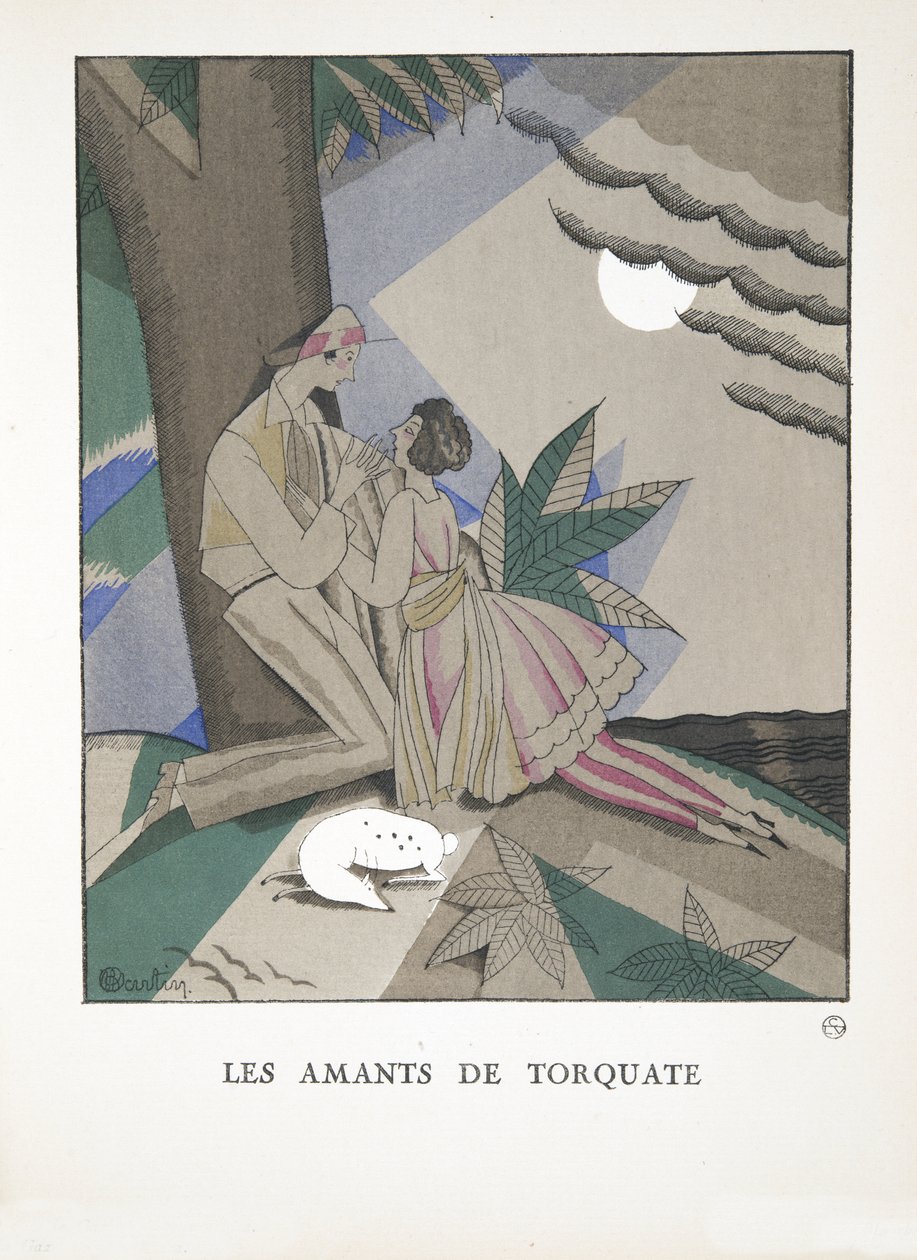 Les Amants de Torquate, da una collezione di tavole di moda, 1921 da Charles Martin