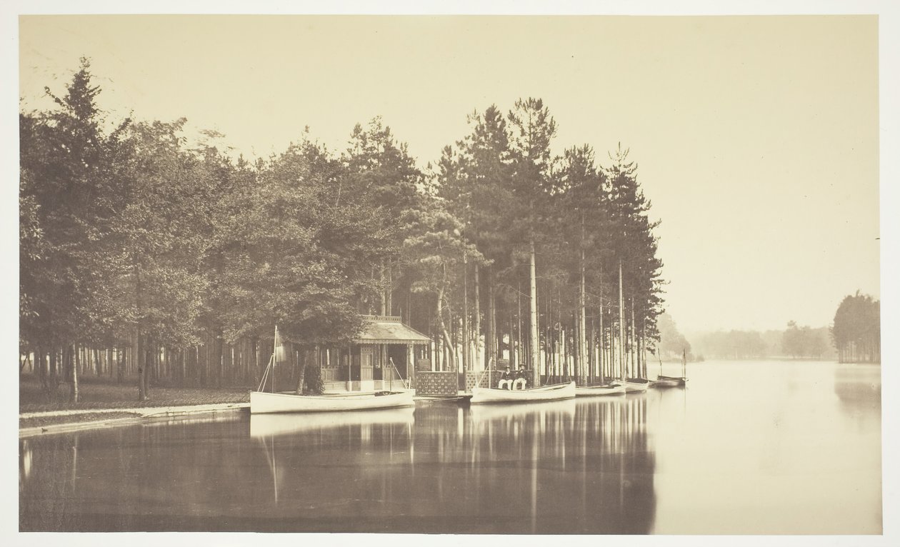 Senza titolo [Barca su un lago nel Bois de Boulogne, un parco a Parigi] da Charles Marville