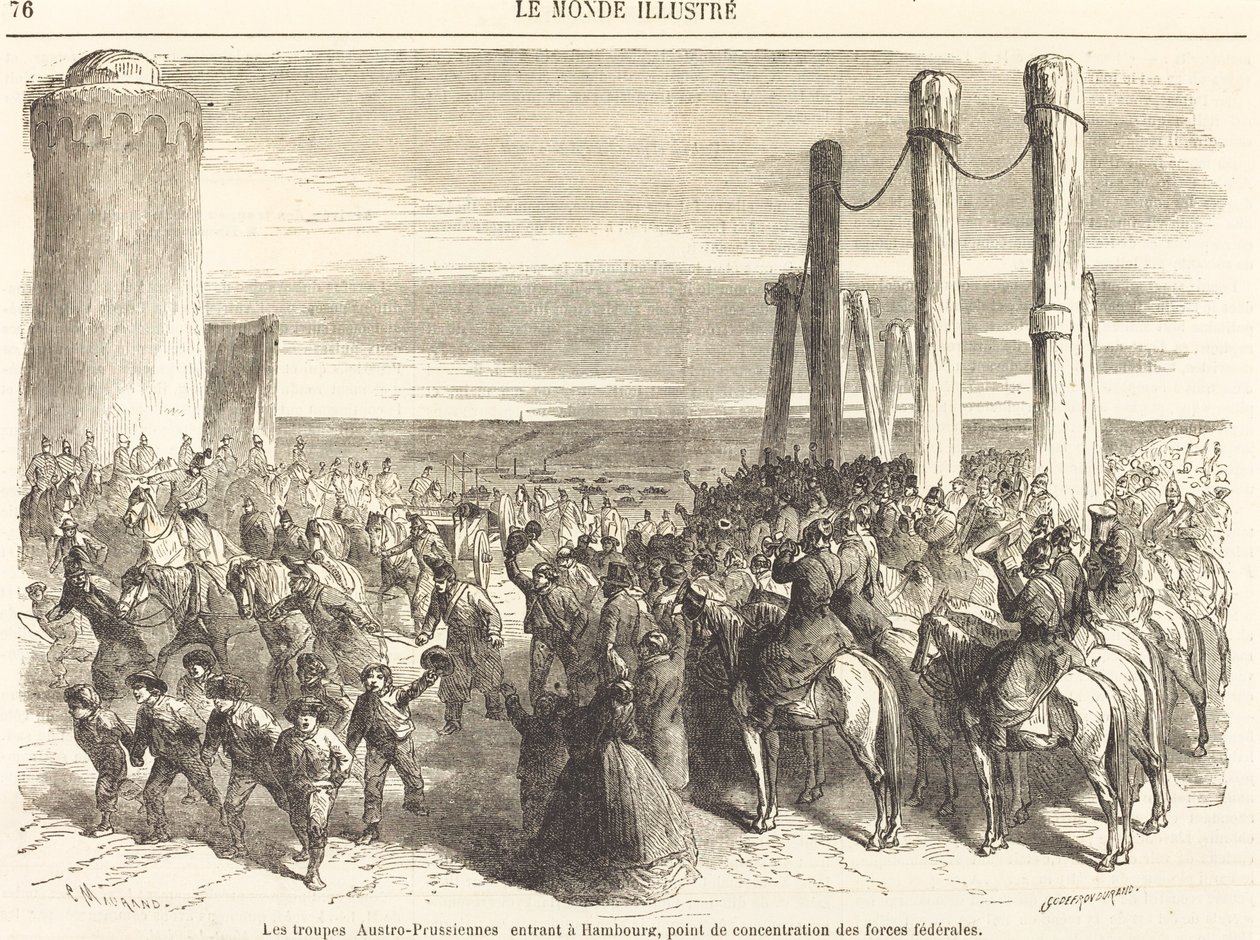 Le truppe austro-prussiane entrano ad Amburgo da Charles Maurand after Godefroy Durand
