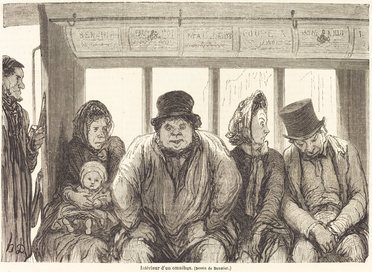 Interno di un Omnibus [parte inferiore] da Charles Maurand after Honoré Daumier