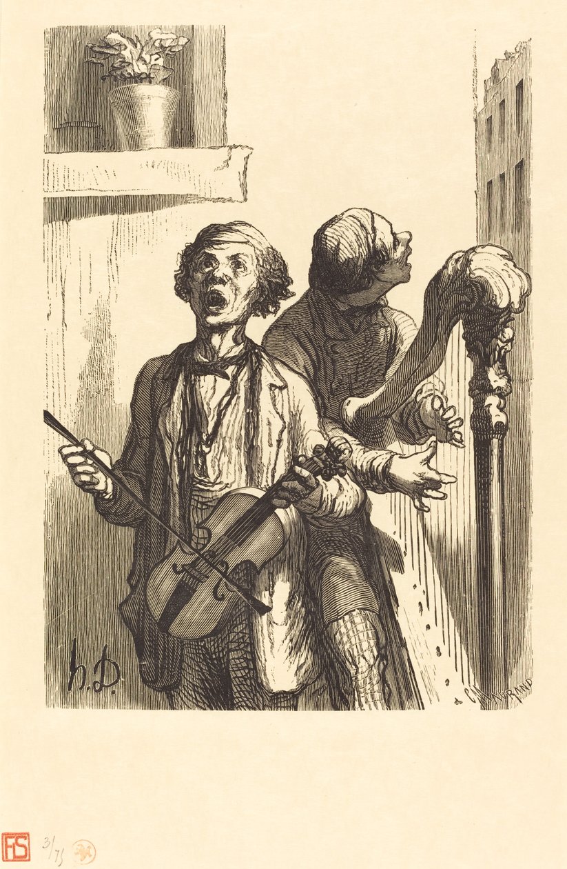 I Cantanti di Strada da Charles Maurand after Honoré Daumier