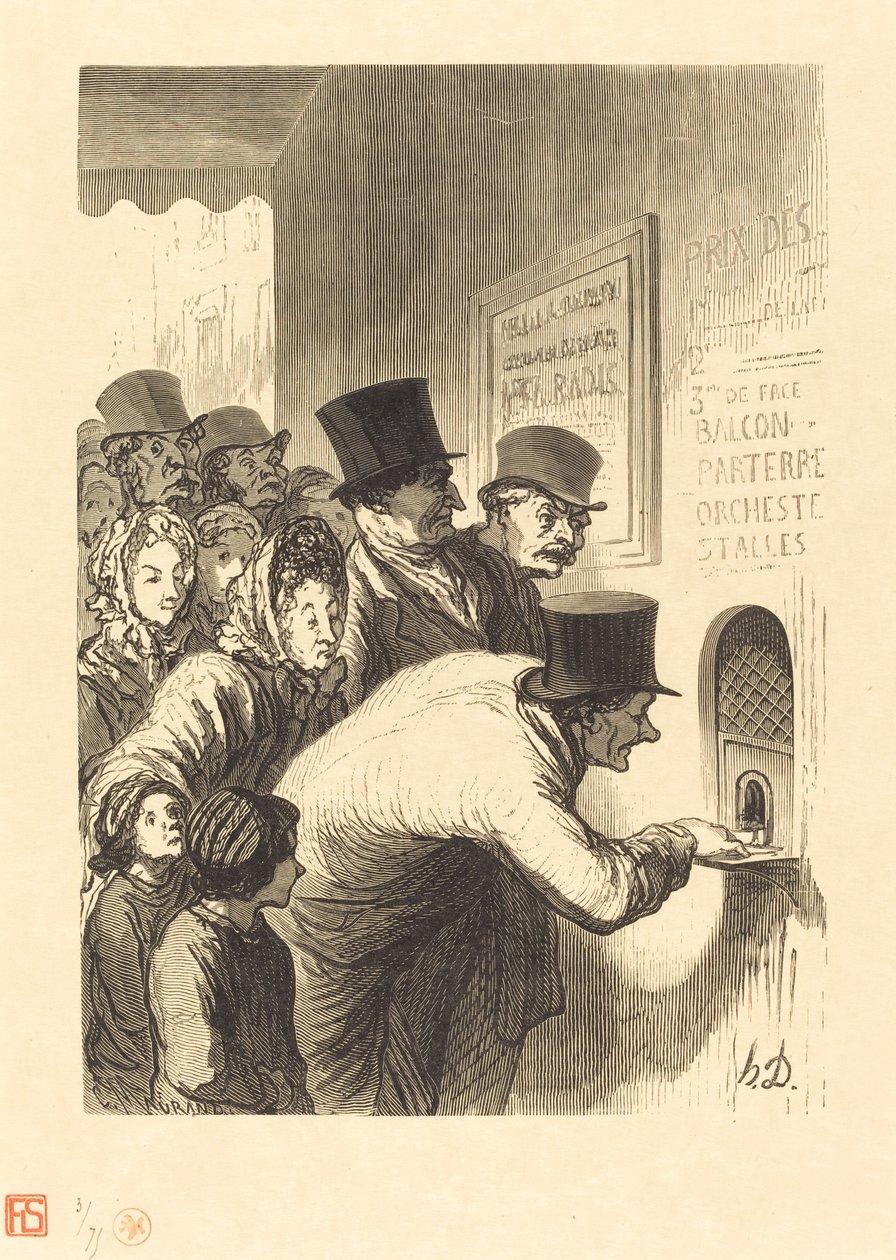 Uno sportello di teatro da Charles Maurand after Honoré Daumier