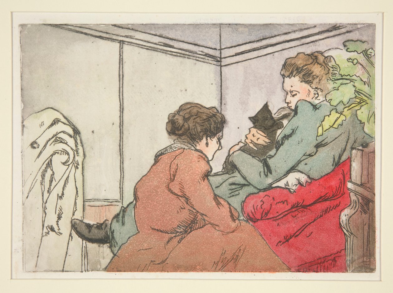 Donna con un gatto da Charles Maurin