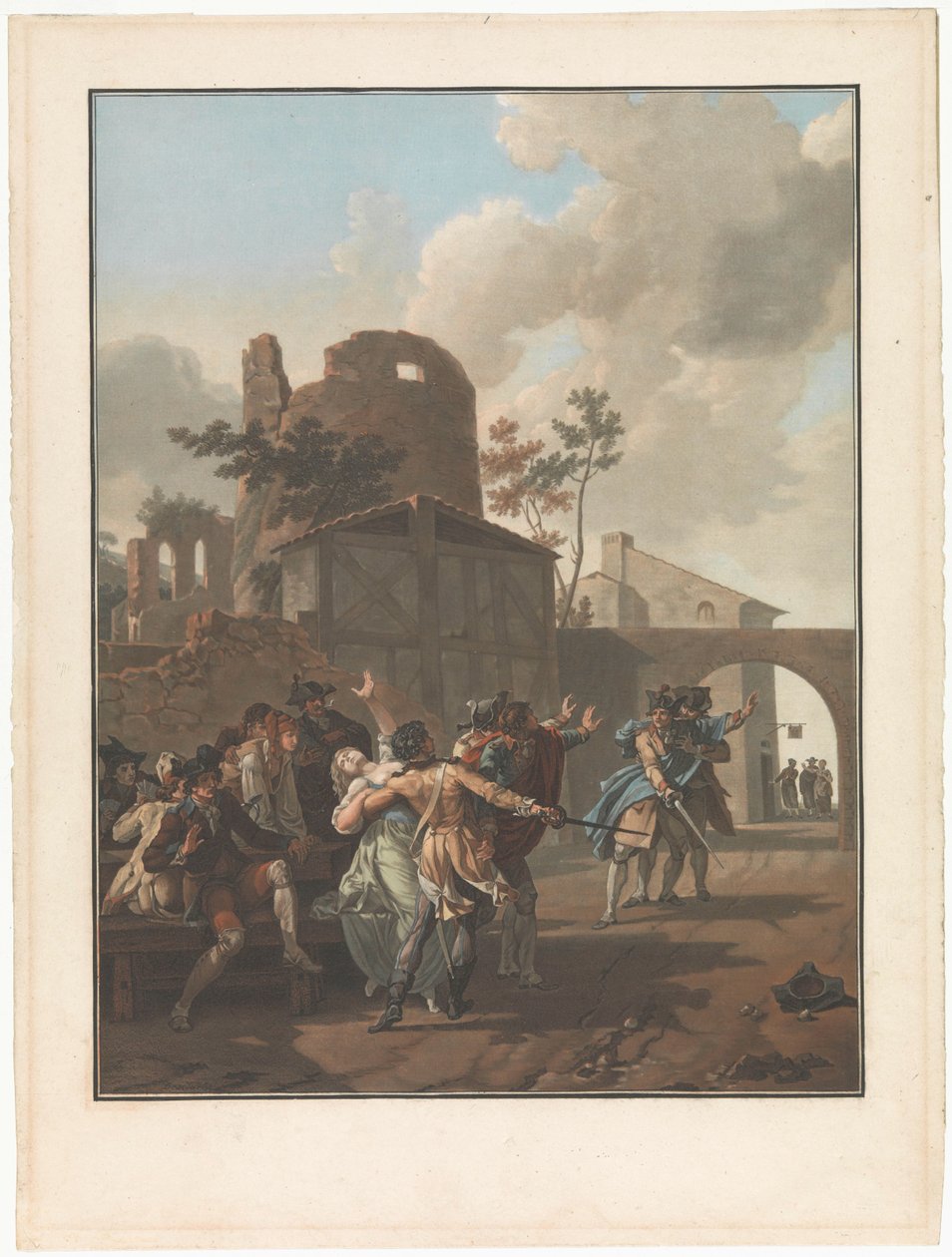 Quattro scene di vita di villaggio da Charles Melchior Descourtis