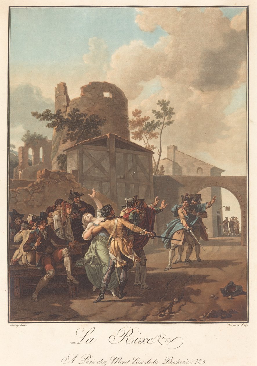 La rissa, c. 1792 da Charles Melchior Descourtis