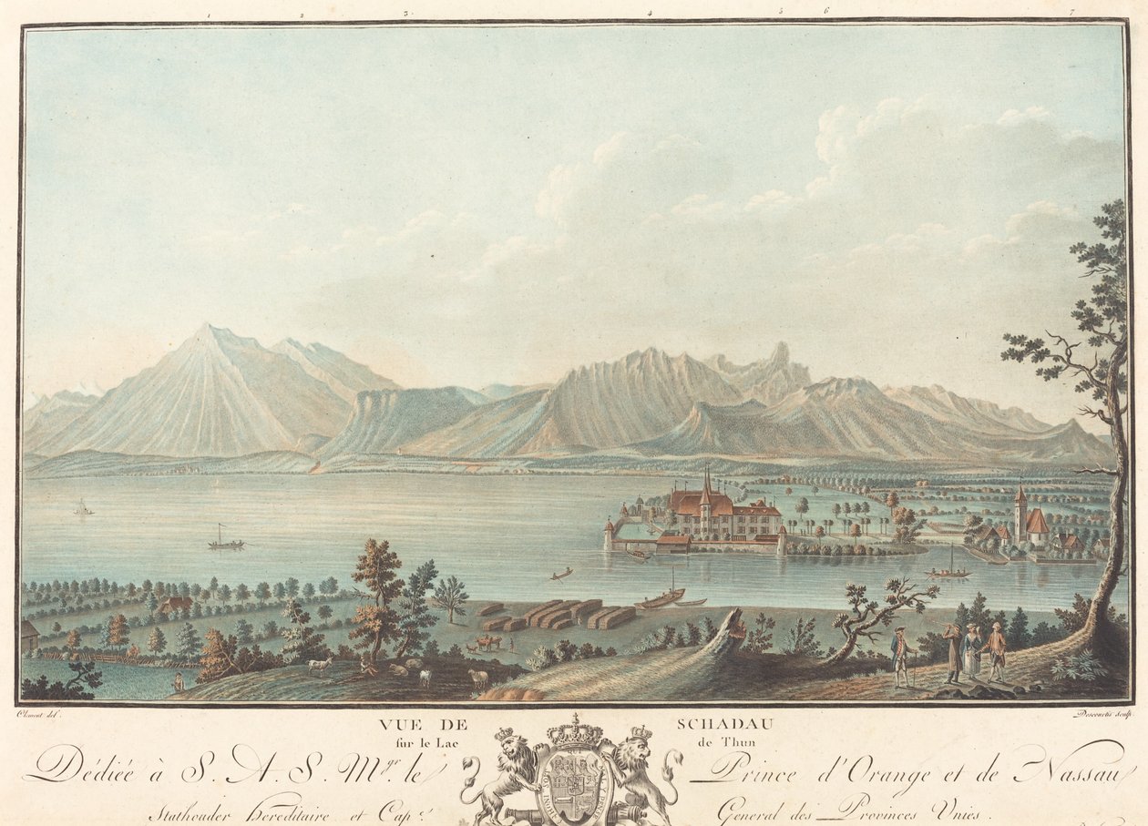 Vista di Schadau da Charles Melchior Descourtis
