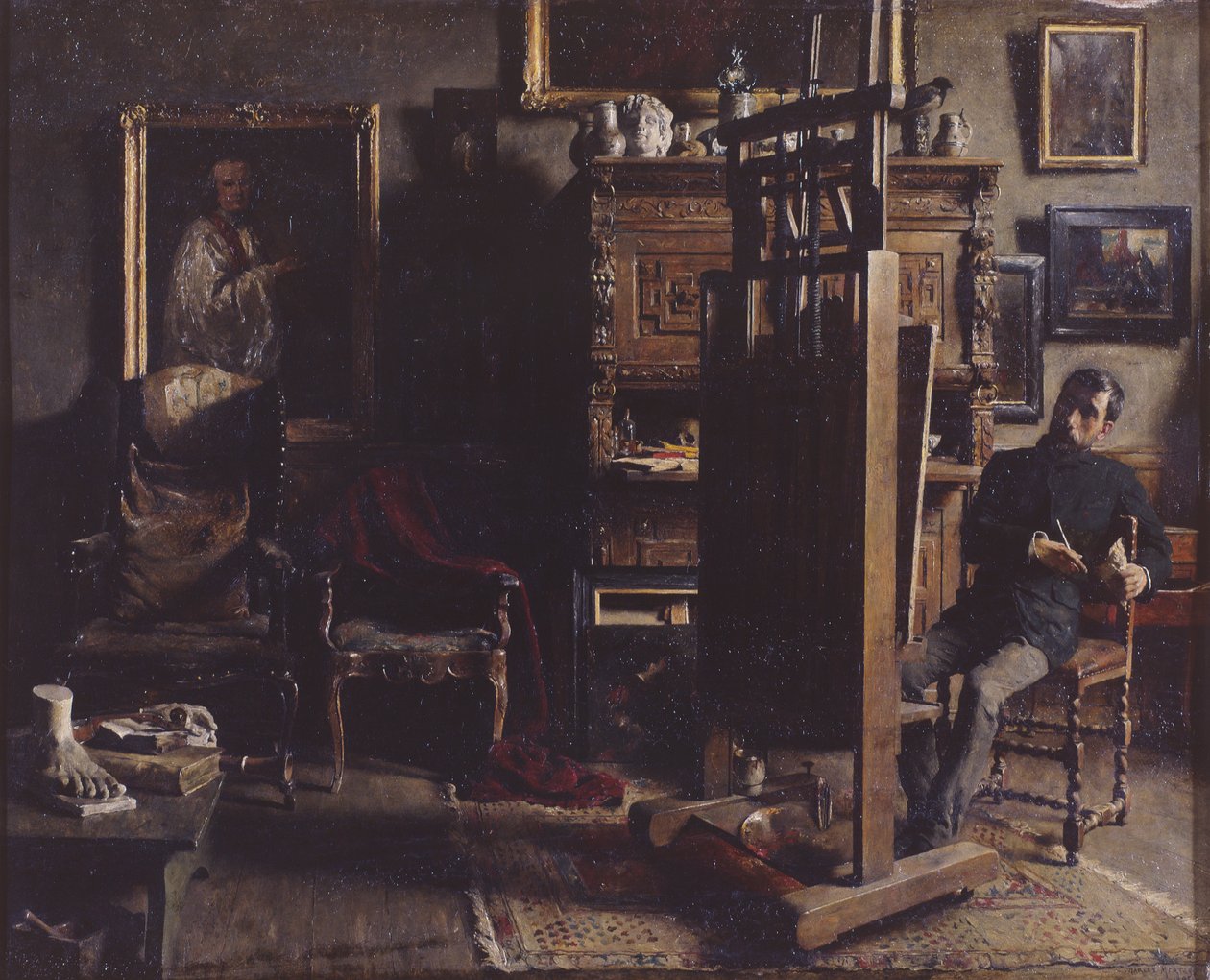 Lo studio del pittore Jules Lambeaux da Charles Mertens