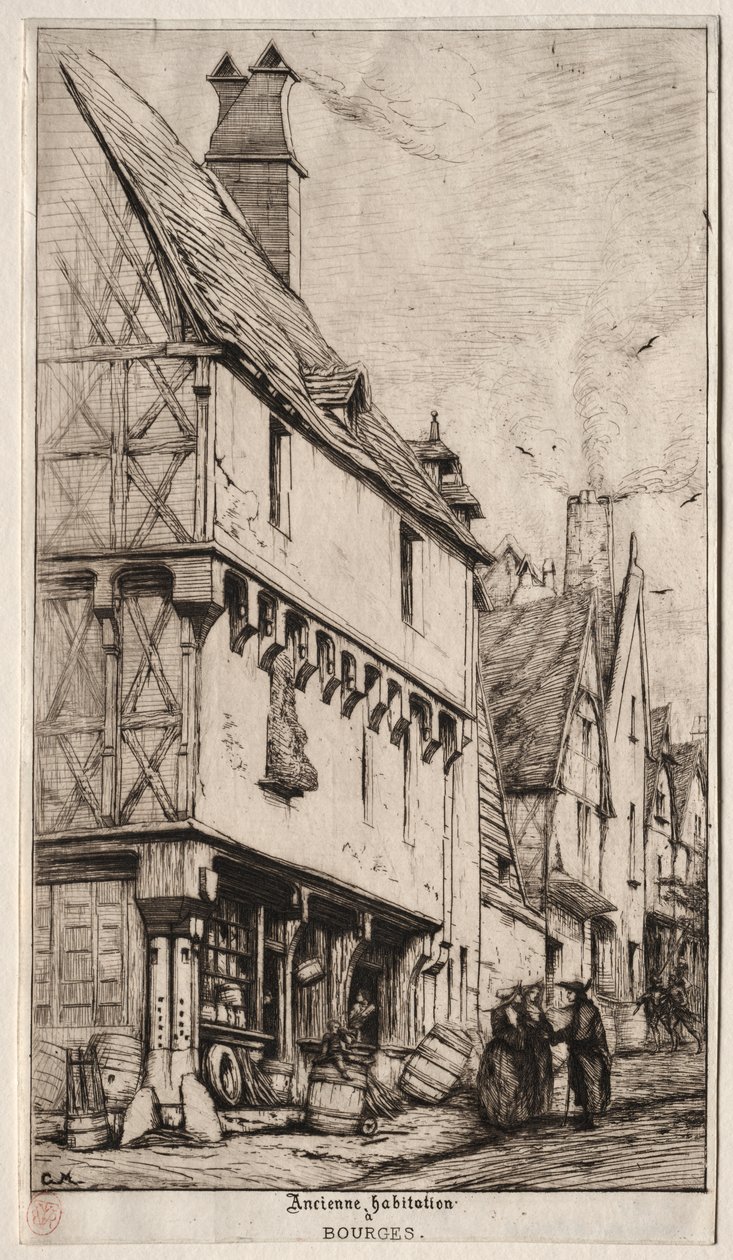 Una Vecchia Casa a Bourges, a volte chiamata la Casa del Musicista da Charles Meryon