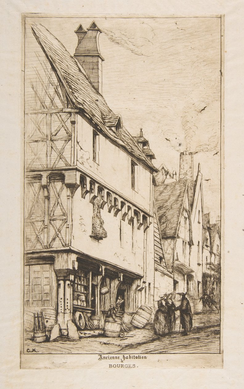 Una vecchia casa, o la casa del musicista, Bourges da Charles Meryon