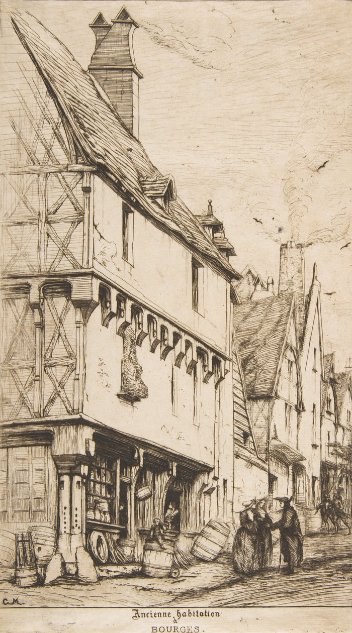 Una vecchia casa, o La casa del musicista, Bourges da Charles Meryon