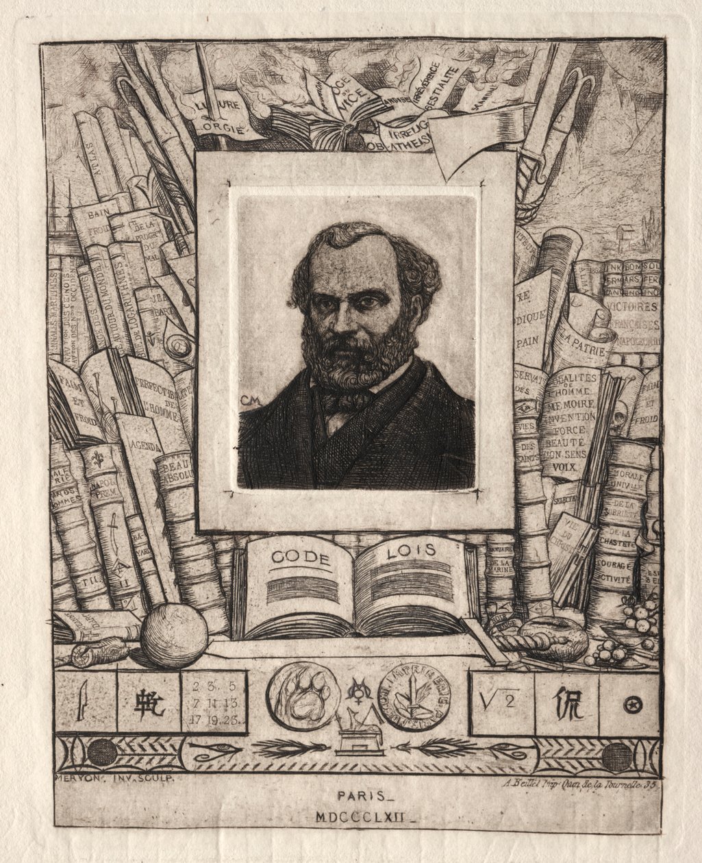 Armand Gueraud di Nantes, stampatore e uomo di lettere da Charles Meryon