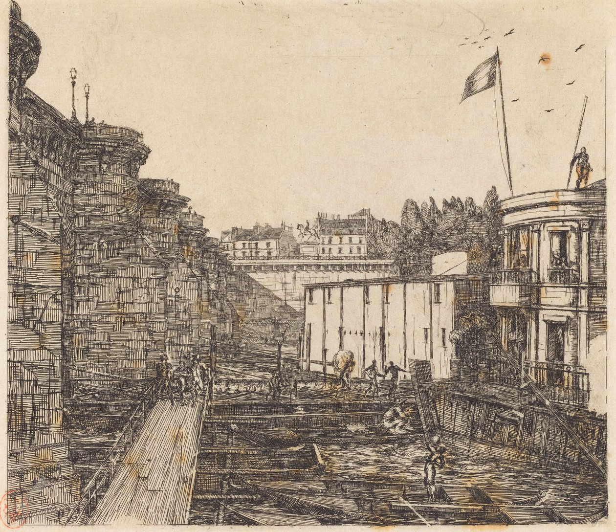Stabilimento di bagni freddi di Chevrier, detto "della Scuola" da Charles Meryon