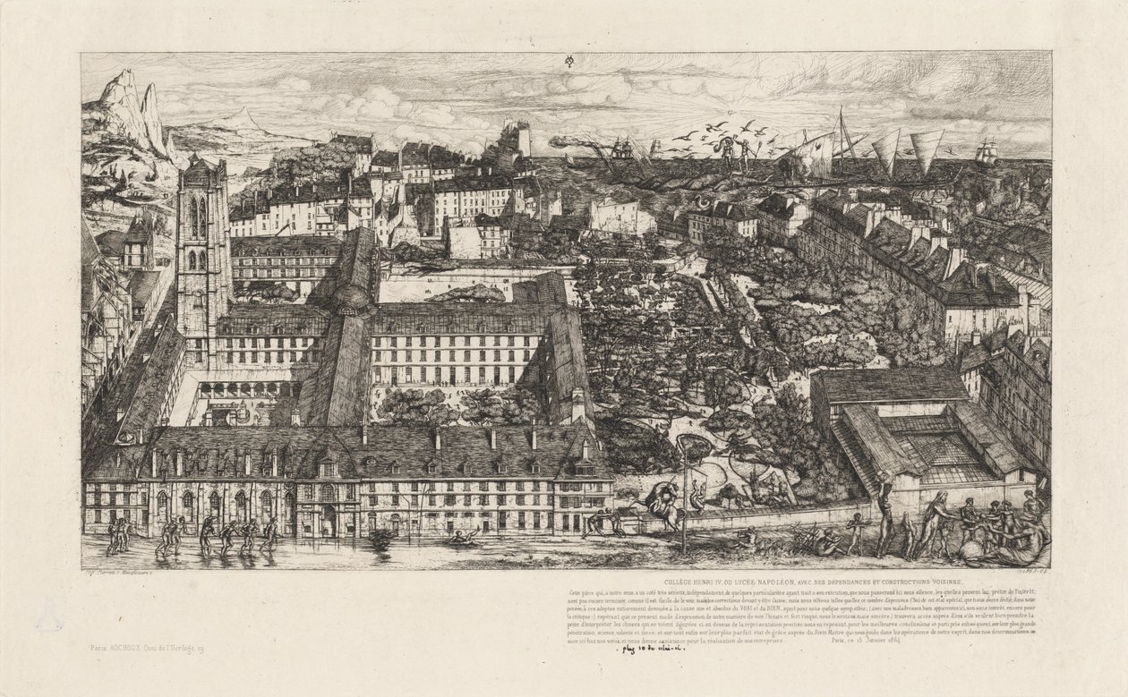 Collège Henri IV, Paris, ou Lycée Napoléon da Charles Meryon