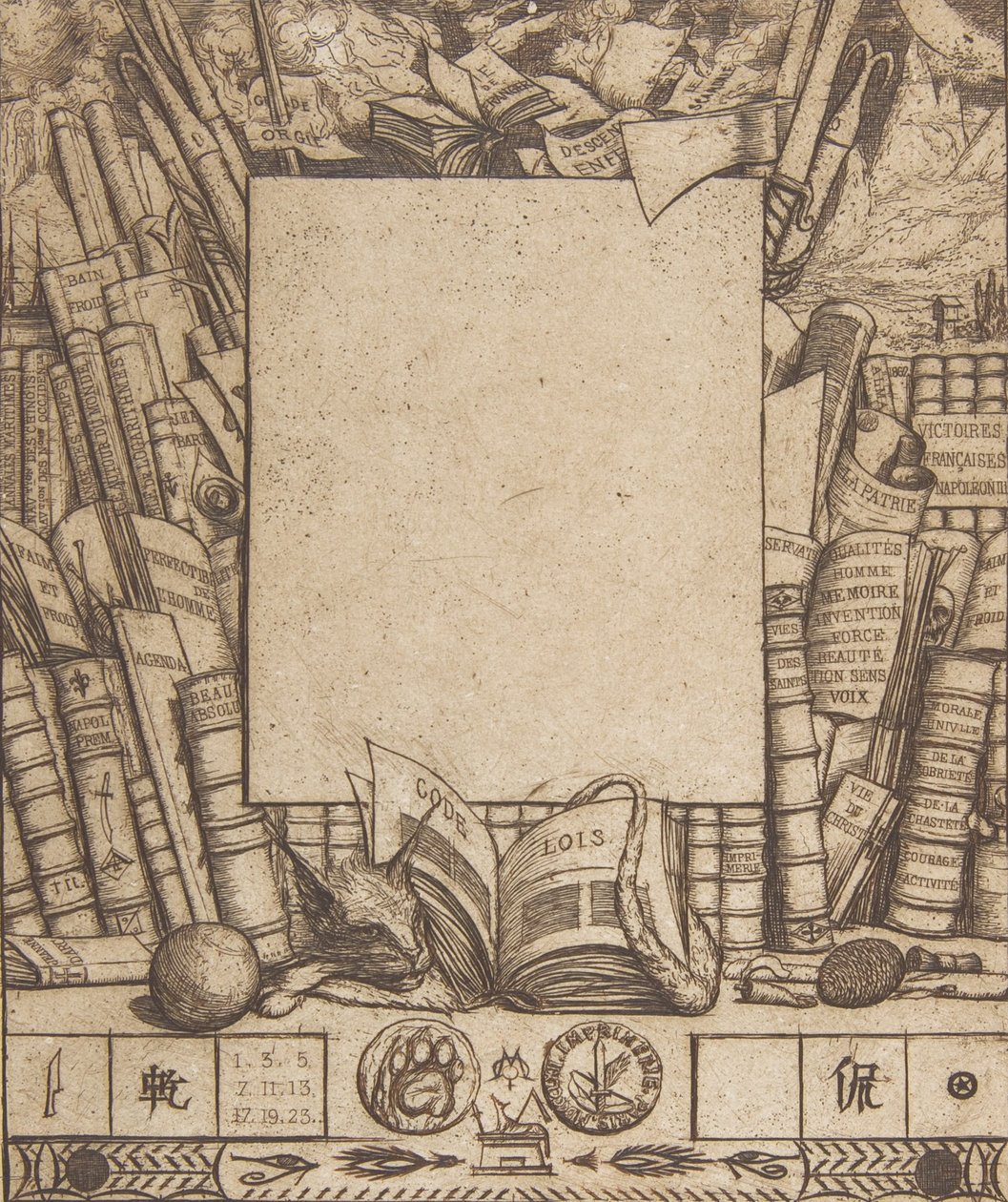 Progetto per una cornice per il ritratto di Armand Guéraud, 1862 da Charles Meryon