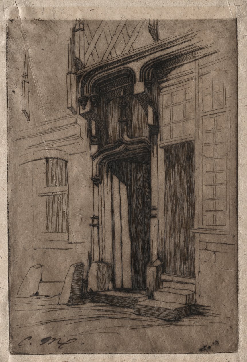 Portale di un antico convento in Rue Mirabeau, Bourges da Charles Meryon