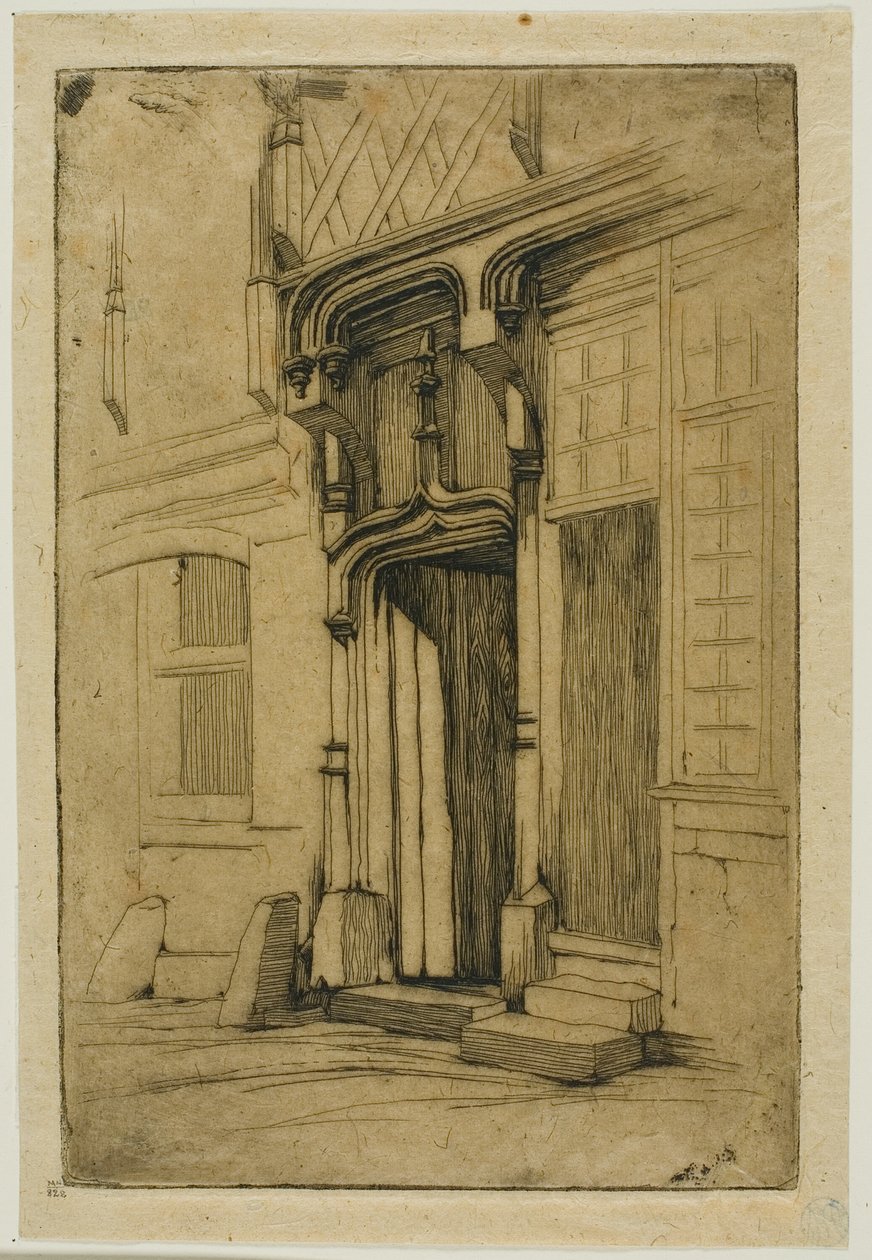 Portale di un Antico Convento, in rue Mirabeau, Bourges da Charles Meryon