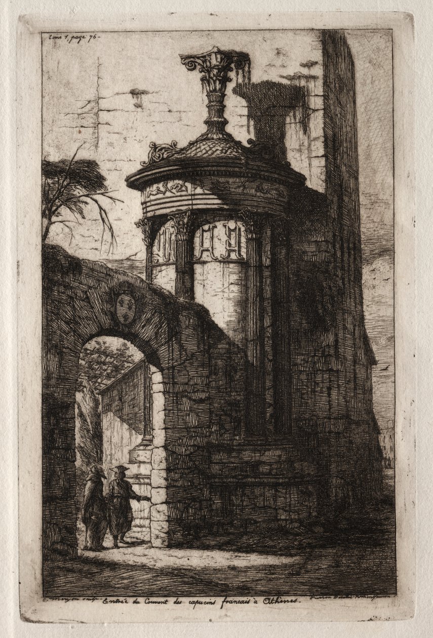 Ingresso al Convento dei Cappuccini Francesi ad Atene da Charles Meryon