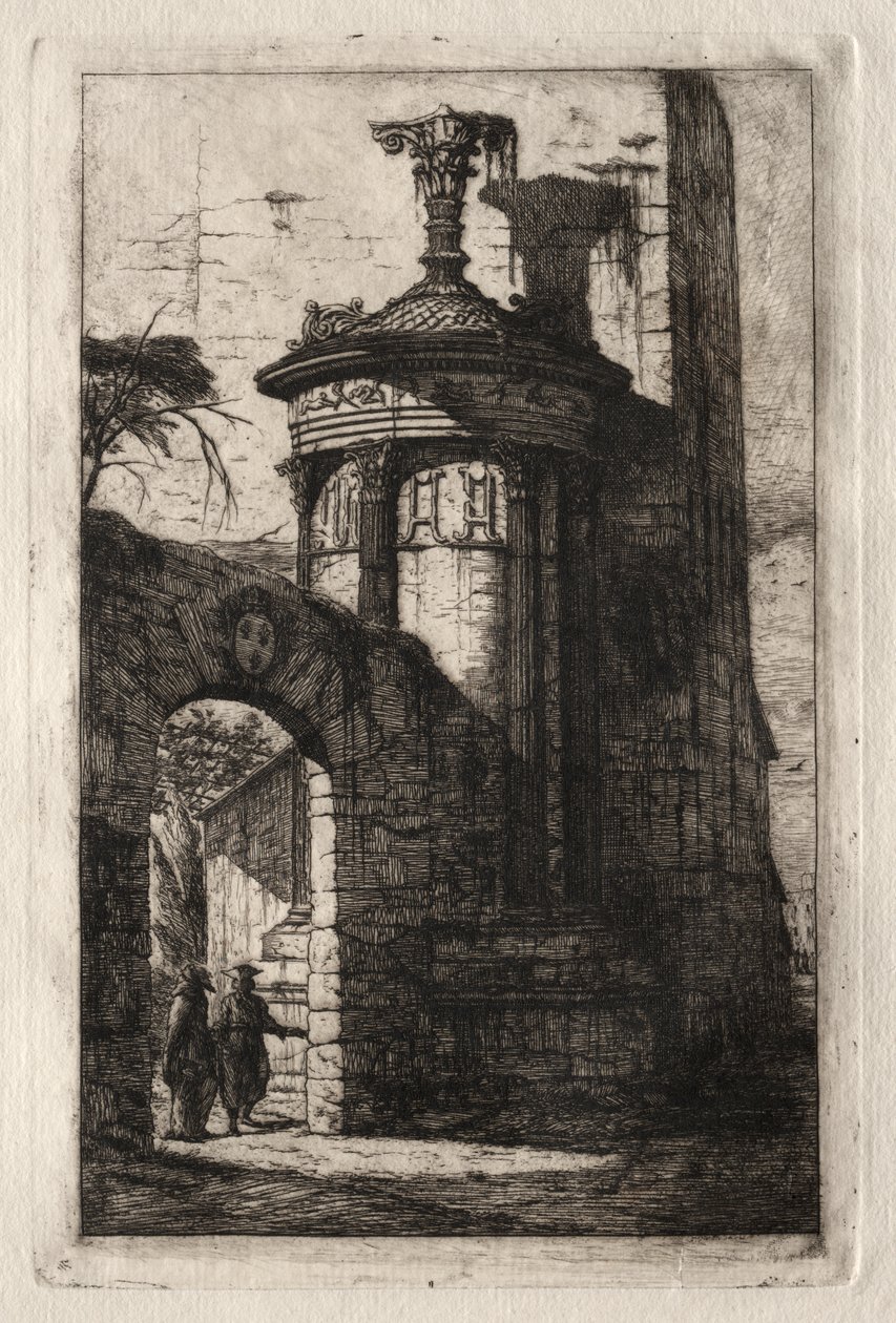 Ingresso al convento dei Cappuccini francesi ad Atene da Charles Meryon