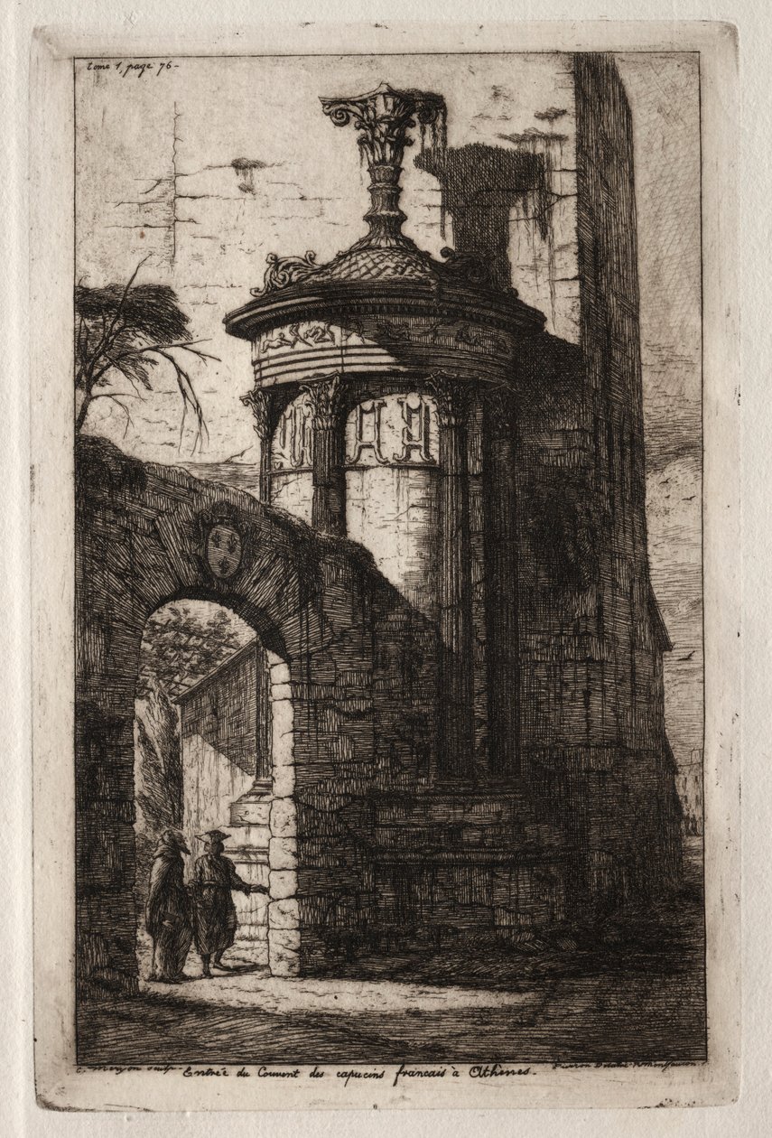 Ingresso al Convento dei Cappuccini Francesi ad Atene da Charles Meryon