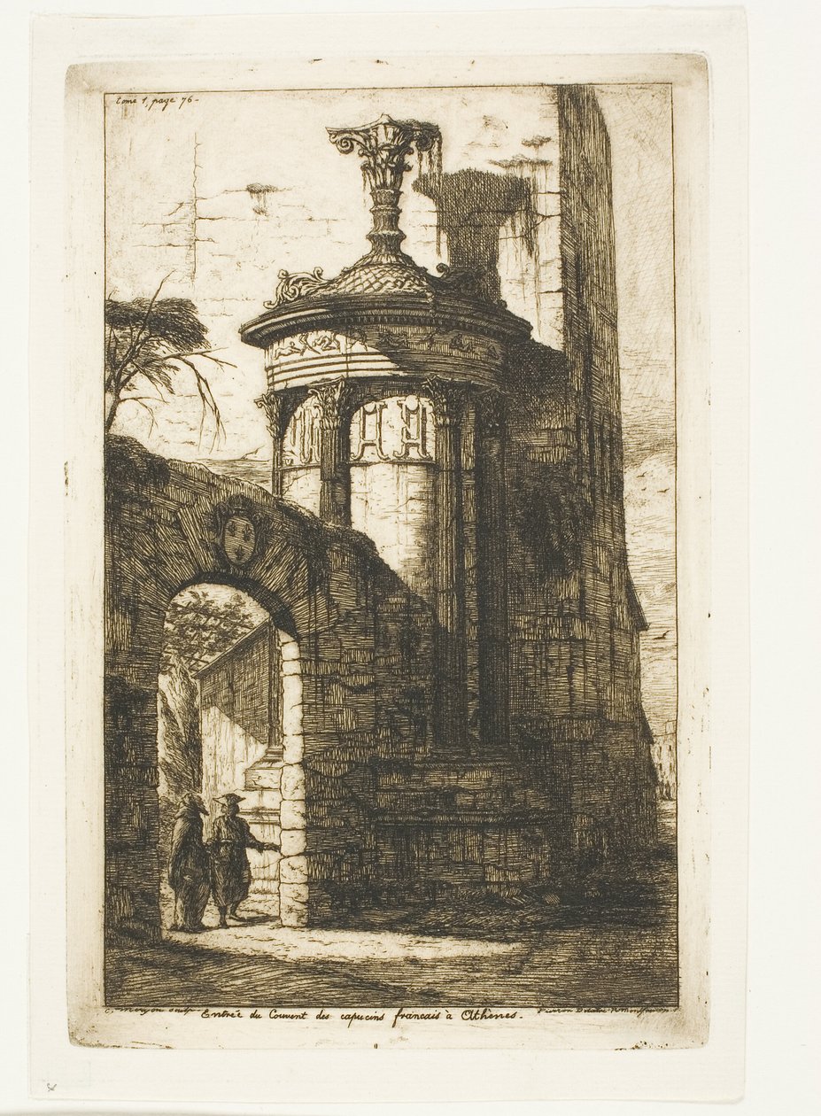 Ingresso al monastero dei Cappuccini francesi ad Atene da Charles Meryon