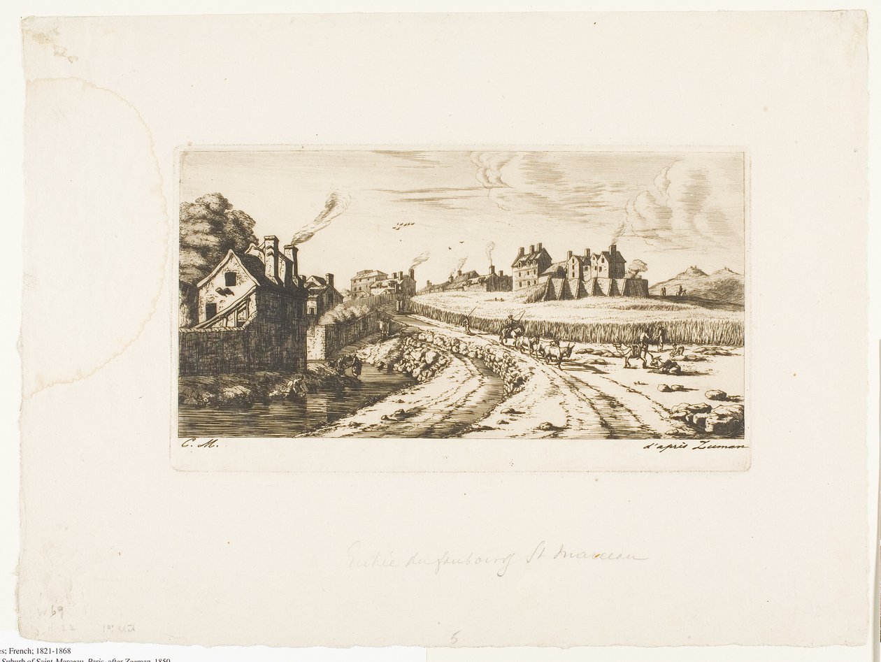 Ingresso al Sobborgo di Saint-Marceau, Parigi da Charles Meryon