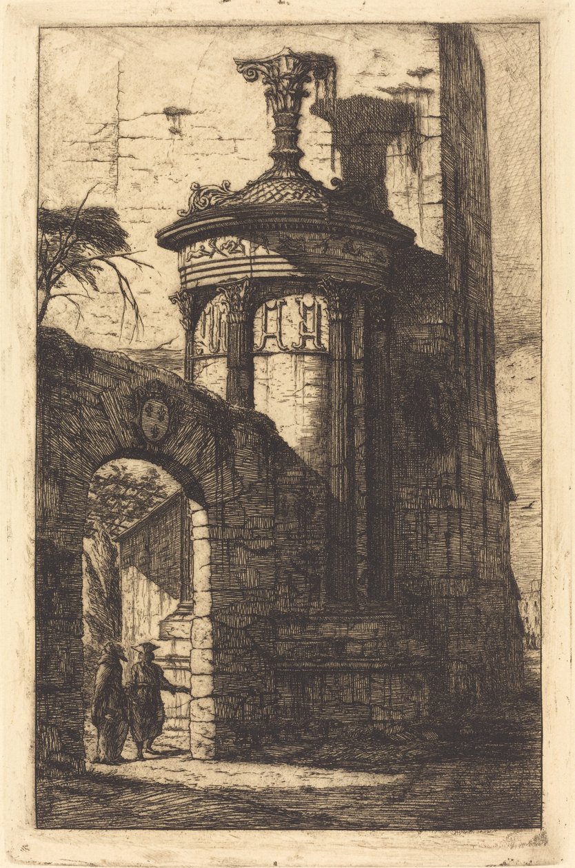 Ingresso del convento dei cappuccini francesi ad Atene da Charles Meryon