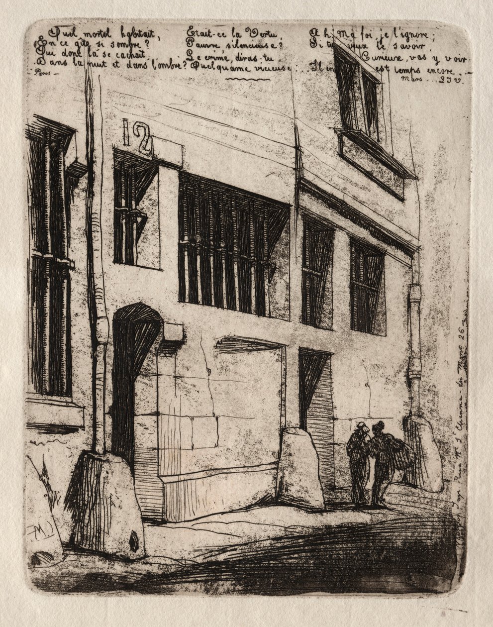 Incisioni di Parigi: La strada dei cattivi ragazzi, 1854 da Charles Meryon
