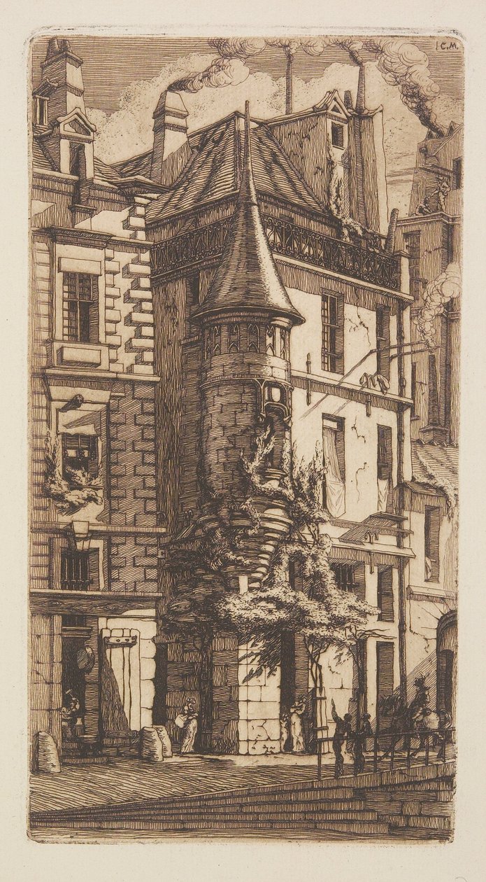 Casa con torretta, rue des Tisserands, Parigi da Charles Meryon
