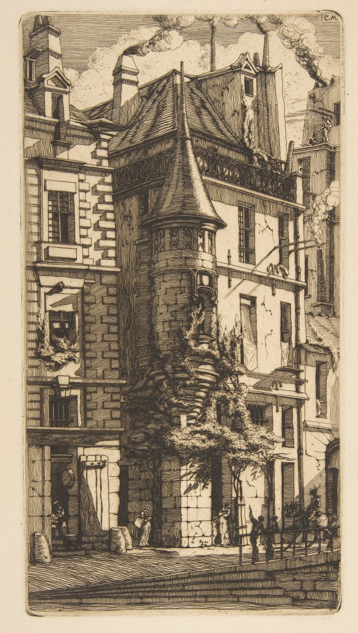 Casa con una torretta, rue de la Tixéranderie, Parigi da Charles Meryon