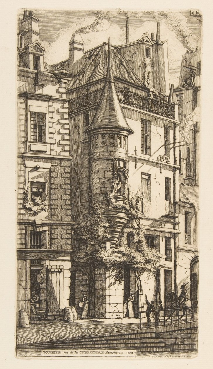 Casa con torretta, rue de la Tixéranderie, Parigi da Charles Meryon