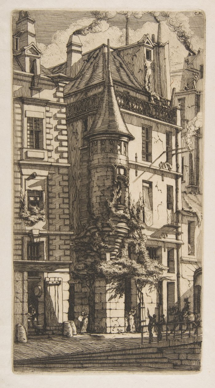 Casa con una torretta, rue de la Tixéranderie, Parigi da Charles Meryon
