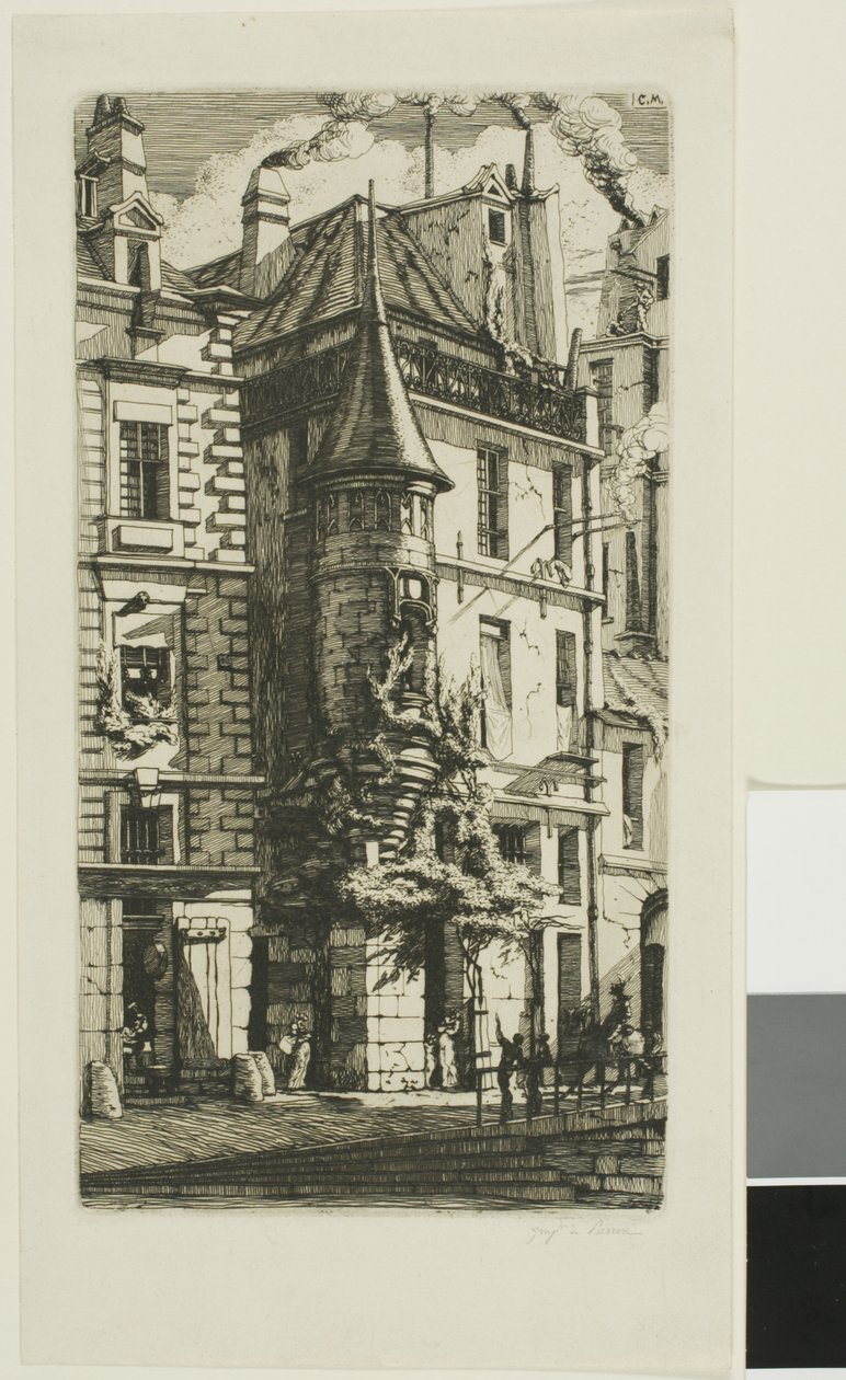 Casa con torretta, rue de la Tixeranderie, Parigi da Charles Meryon