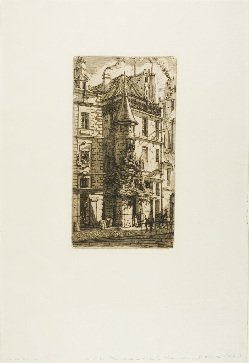 Casa con torretta, rue de la Tixeranderie, Parigi da Charles Meryon