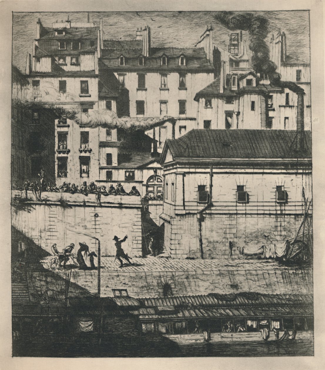 La Morgue 3rd State, 9 18 x 8 18 Inches, 1854, 1927 da Charles Meryon